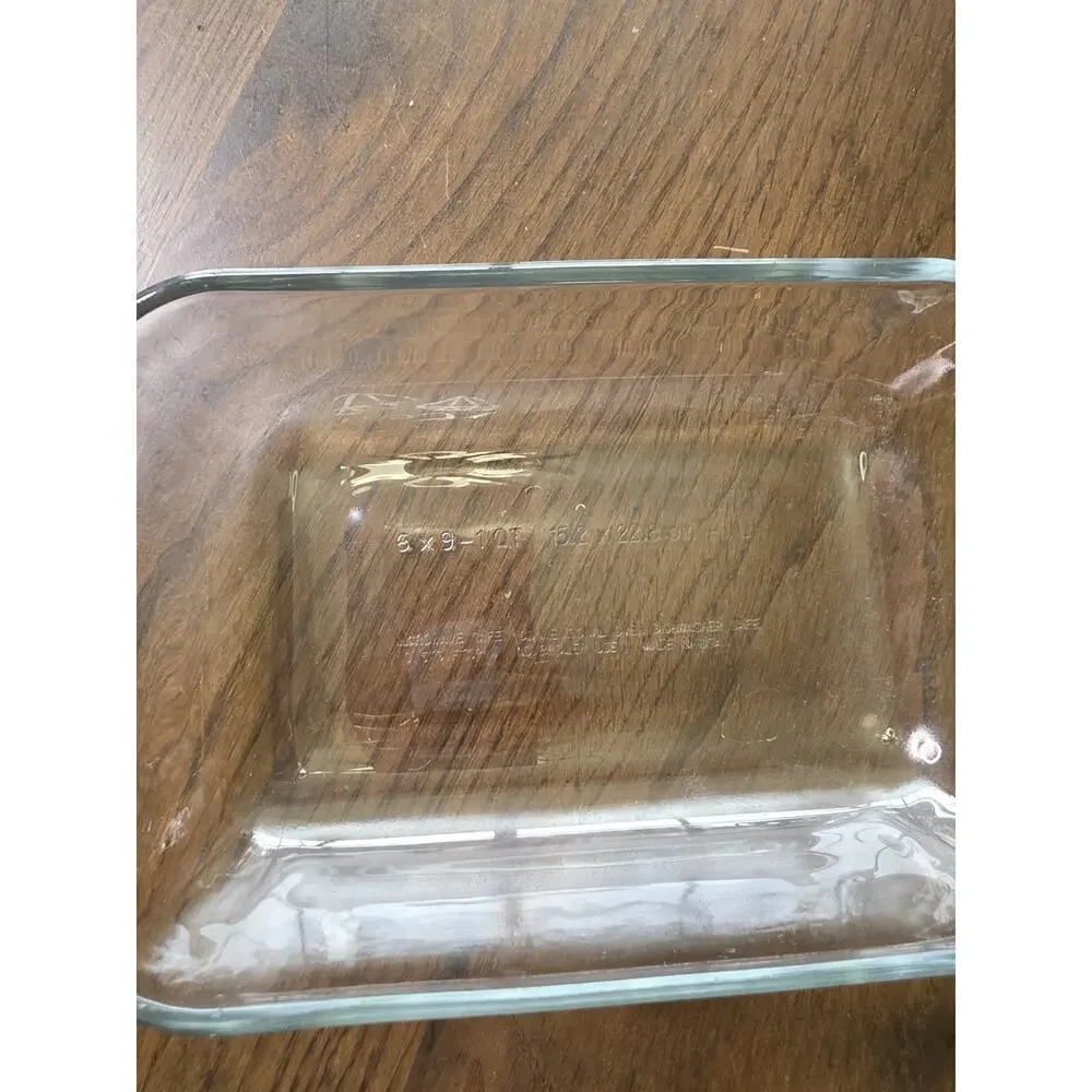 Vintage Clear Glass Loaf‎ Pan 6x9 Inch 1 Quart Baking Dish Made in USA